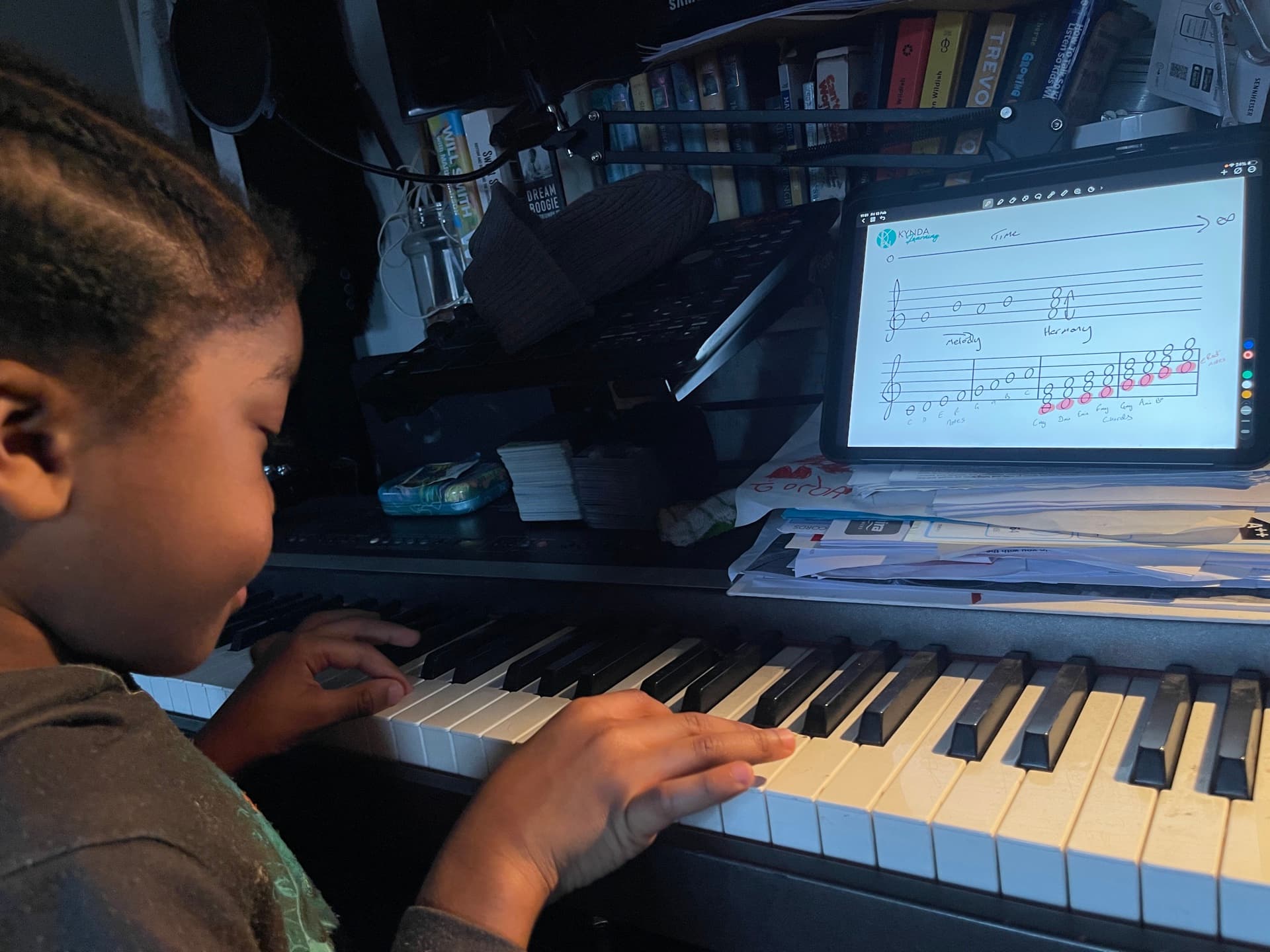 Student working through a Production Lab session